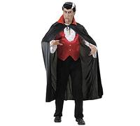 Black Cape withRed Collar Size Accessory for Superhero Super Hero Fancy Dress