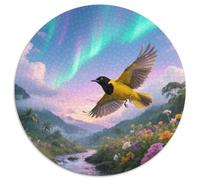 Black-capped Oriole 1000 Piece Round Puzzle Advanced Level Puzzle Fans Strategic Planning Bird Framing Ready 1000pcs (67.5x67.5cm)