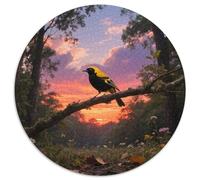 Black-capped Oriole 1000 Piece Round Puzzle Logic-Driven Game Young Thinkers Educational Purpose Bird Home Learning Station Puzzle Shelf 1000pcs (67.5x67.5cm)