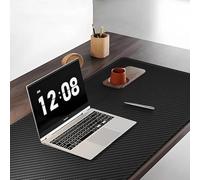 Black Carbon Fiber Desk Pad Smooth Gaming Mouse Pad,Waterproof Laptop Writing Mat for Computer Keyboard,Wear Resistant Table Cover Protector (90x30cm)