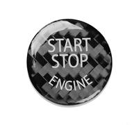 Black Carbon Fiber Start Stop Button Cover Sticker for BMW 1 2 3 4 5 6 7 Series X3 X4 X6, Easy Install Epoxy Trim Decal Accessory