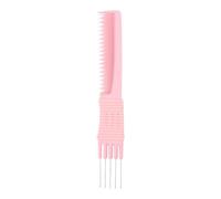Black Carbon Lift Teasing Combs with Metal Pick, Salon Lifting Fluffing Combs, Women's Lift Teasing Comb with Metal Prong for Hair Styling (Pink)