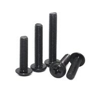 Black Carbon Steel M1.4 M2 M2.5 M3 M3.5 M4 M5 M6 PWM Cross Phillips Pan Round Head With Washer Collar Screw Bolt(5mm,M3X20pcs)