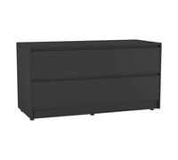 (Black Carcass + Black Drawers) 120cm Wide 4-Drawer Bedside End Cabinet Organiser Storage Unit Bedroom Furniture