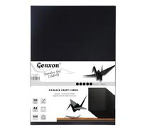 Black Card Thick Smooth Cards for Cardmaking, Arts and Crafts, Paper Crafts, Halloween, Scrapbooking, Black Gift Tags, 160GSM (A4, A3 & A2 Sizes) Office School Card Stock (A4)