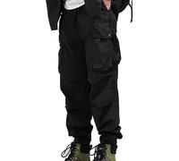 Black Cargo Trousers Men,Twisters for Army Mens Pyjamas Bottoms Cotton Work Shorts Men Pants Cuffed Open Hem Joggers Unisex Modern Fit with Pockets 3/4 Length Black (Black,3XL)