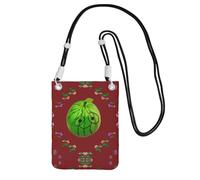 Black Carry Crossbody Purse â€“ Big Eye Watermelon Print Strap Mobile Phone Bag, Perfect for Shopping, and Outdoor Activities