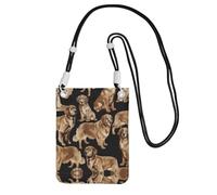 Black Carry Crossbody Purse â€“ Golden Retrievers Print Mobile Phone Bag, Perfect for Commuting, Shopping, and Outdoor Activities