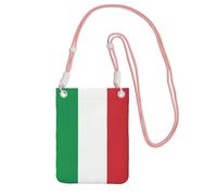 Black Carry Crossbody Purse – italy flag Print Mobile Phone Bag, Perfect for Commuting, Shopping, and Outdoor Activities, Pink, One Size
