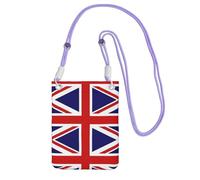 Black Carry Crossbody Purse – UK Flag Print Mobile Phone Bag, Perfect for Commuting, Shopping, and Outdoor Activities, Purple, One Size