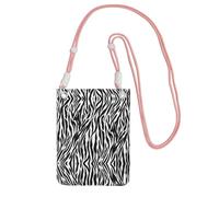 Black Carry Crossbody Purse – Zebra Print Print Mobile Phone Bag, Perfect for Commuting, Shopping, and Outdoor Activities, Pink, One Size