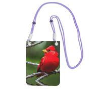 Black Carry Mobile Phone Bag - beautiful red Birds Print Crossbody Purse, Ideal for Outdoor Activities, Commuting, and Shopping, Purple, One Size
