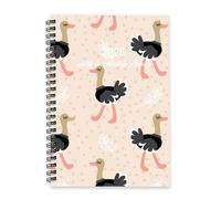 Black Cartoon Ostriches 2026 Notebook A5 To Do List Notebook Planners Journal 2026 for Women Diary and Planner for Workout Week To View Monthly Year Diary Planner with Dotted Line Note Page Slim