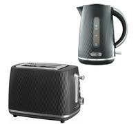 Black Cascade Jug Kettle & 2-Slice Toaster Set