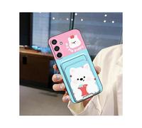 (Black Case-Card Holder-Apple White Dog, Samsung A36 5G/SM-A366B) Suitable for Samsung mobile phone case with ID card bag textured change card digital cartoon