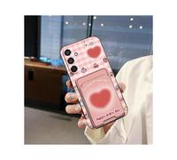 (Black Case-Card Holder-Pink Grid Heart, Samsung A06 5G/SM-A066B) Suitable for Galaxy A56, GalaxyS25 Ultra Samsung mobile phone case with cute personality and card slot