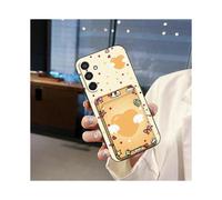 (Black Case-Card Holder-Polka Dot Yellow Heart, Samsung A06 5G/SM-A066B) Suitable for Samsung mobile phone case with ID card bag textured change card digital cartoon