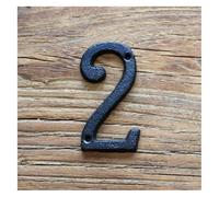 Black Cast Iron 3D House Number Sign 8 cm With Numerals And Letters For Door Address(#2)