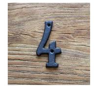 Black Cast Iron 3D House Number Sign 8 cm With Numerals And Letters For Door Address(#4)