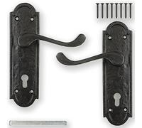 Black Cast Iron Door Lever Handle Lever Latch, Lock or Bathroom New (Lever Lock)