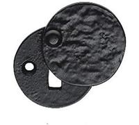 Black Cast Iron Escutcheon Plates Keyhole Cover Key Hole Door Lock Accessories (Standard Covered Escutcheon) in Black Antique Finish & Dimensions 40mm