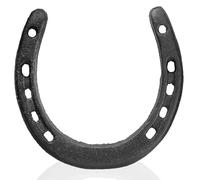 Black Cast Iron Horseshoe Wall Decor Metal Horse Shoe Wedding Gift Art Hanging Ornaments Western Rustic Feng Shui Good Luck Charm Indoor Outdoor Garden Shed Farmhouse Home Accessories, 11.7 x 11 cm