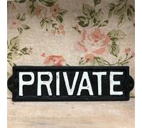 Black Cast Iron Private Sign