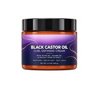 Black Castor Curl Cream with Jojoba Oil, Black Castor Oil, Frizz Control Conditioner, Soft Hold for Curly & Textured Hair, for All Hairstyles（1pcs）