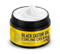 Black Castor Oil Curl Cream, Lightweight Hair Styling Cream for Frizz Control & Hydration, Curling Cream for Wavy Hair, Afro Hairstyles & Natural Curls