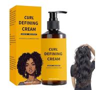 Black Castor Oil Curling Cream,Natural Leave-In Curl Defining Cream,Moisturizing Curl Enhancing Cream,Smooths Frizz Hair Styling Cream For Any Curl Type