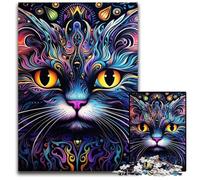 Black Cat 1000 Piece Jigsaw Jigsaw Puzzles Challenging Brain Teaser, Family Activity, Home Decor, 50x75CM/19.68x29.52inch