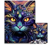 Black Cat 1000-Piece Jigsaw Puzzle cardboard Jigsaw Puzzles for Adults for Teenagers & Teens, Ideal Birthday 26X38CM/10.23x14.96inch