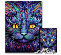 Black Cat 1000-Piece Jigsaw Puzzle Impossible Jigsaw Puzzles for Adults for Birthdays And Holidays 50x75CM/19.68x29.52inch