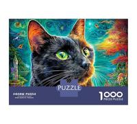 Black Cat 1000 Piece Jigsaw Puzzle with Whimsical Design - A Charming Challenge for Adults And Kids Age 14 Years Up70x50cm/1000pcs