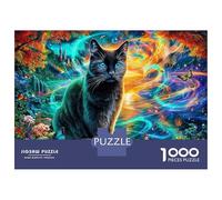 Black Cat 1000 Piece Jigsaw Puzzle with Whimsical Design - A Charming Challenge for Adults And Kids Age 14 Years Up70x50cm/1000pcs