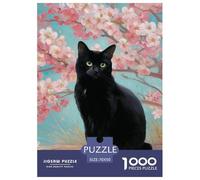 Black Cat 1000 Pieces for Adults Jigsaw Puzzles Educational Game Cute Pet Family Puzzle Game Birthday Gifts for Decompression And Wall Decor70x50cm/1000pcs