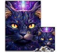 Black Cat 1000 Pieces Puzzle Gifts Impossible Jigsaw Puzzles for Adults Challenging Brain Teaser for Teenagers, Family Fun Interactive Game 50x75CM/19.68x29.52inch