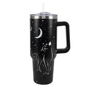 Black Cat 40 Oz Tumbler - Funny Gifts for Cat Lovers, Witch Goth Halloween Travel Mug, Witchy Themed Gifts for Women - 40 Ounce Cup with Handle
