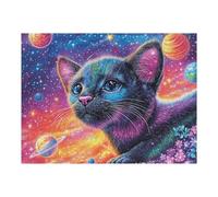 Black Cat 500 Piece Jigsaw Puzzle for All Ages Jigsaw Evening Wind Down Activity Challenging Fun Home Decor Stress Relief 500 PCS