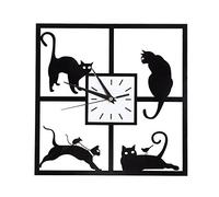 Black Cat Acrylic Wall Clock Silent Modern Design Mute Quartz Clock for Living Room Bedroom Kitchen Home Decor Suitable for Kids and Family Use Easy Install