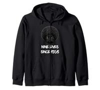 Black Cat Afro 9 Lives Since 1865 African American Melanin Zip Hoodie
