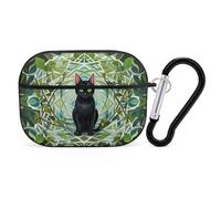 Black Cat AirPod Pro Case, Anti Scratch Hard PC Cover with Keychain, AirPod Pro 2nd/1st Case Accessories for Women Men, Black-Style