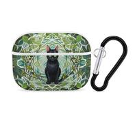 Black Cat AirPod Pro Case, Anti Scratch Hard PC Cover with Keychain, AirPod Pro 2nd/1st Case Accessories for Women Men, White-Style