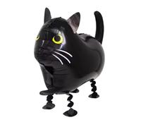 Black Cat Airwalker Foil Balloon - Cat 50 x 38 cm, Helium or Air Filling, Funny Party Decoration, for Children's Birthday, Animal Lovers, Floating Cat Figure