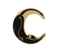 Black Cat And Moon Enamel Pin Witchcraft Cat Crescent Moon Brooches For Wizard Witch Hat Coat Collar Lapel Pin Badges, Medium, Metal Zinc, other gemstones, Medium, Metal Zinc, other gemstones