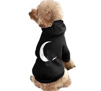 Black Cat and Moon Print Pet Dog Hoodie Novelty Clothes Pullover Sweatshirt for Small Puppy and Cats