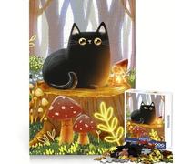 Black Cat And The Elf 1000 Piece Jigsaws for Adults Puzzle Memory Power Serene Activity Seamless Fit Holiday Present (38x26cm)
