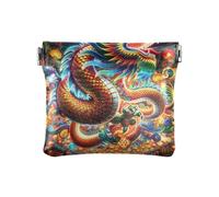 Black Cat and Woman on Moon Womens Coin Purse Mens Coin Pouch Coin Bags, New Year Dragon Chinese Culture, Pattern