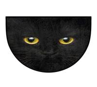 Black Cat Animal Eyes Half Round Door Mat Indoor Entrance,Cat Kitten Non Slip Absorbent Doormats,36x24 Inch Wear Resistant Semi Circle Floor Mats Area Rugs for Kitchen Patio Home Decor
