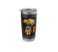 Black Cat Astronaut Solar System Planets Japanese Art Stainless Steel Insulated Tumbler
